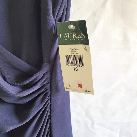 Lauren Ralph Lauren Navy Blue Sequin Top Sleeveless Dress - Picture 7 of 9